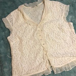Banana Republic lace button up shirt